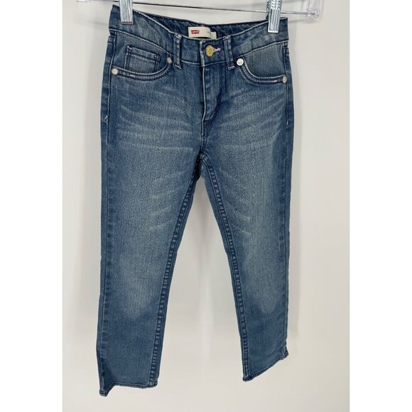 Levis Kids Blue Denim Jeans With Glitter Denim and Button Accents - Picture 1 of 10